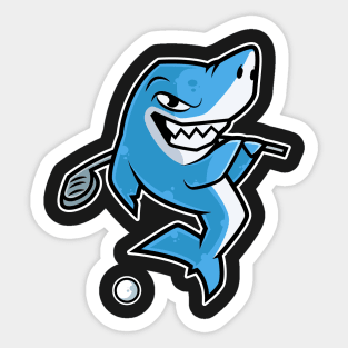 Shark Golf Player Golfer Golfing Funny Kids Boys design Sticker